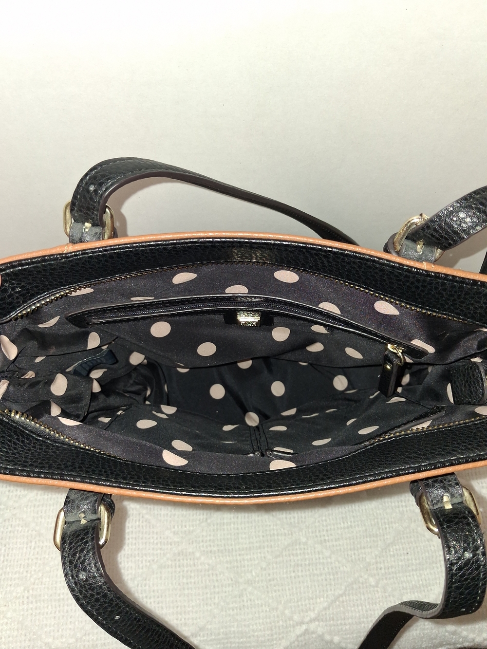 Anne Klein Tricolor Shoulder Tote — Black, White & Brown - Picture 4 of 7